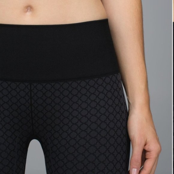 Lululemon In The Flow Crop II Seamless Leggings Heathered Deep Coal Black - Picture 3 of 13